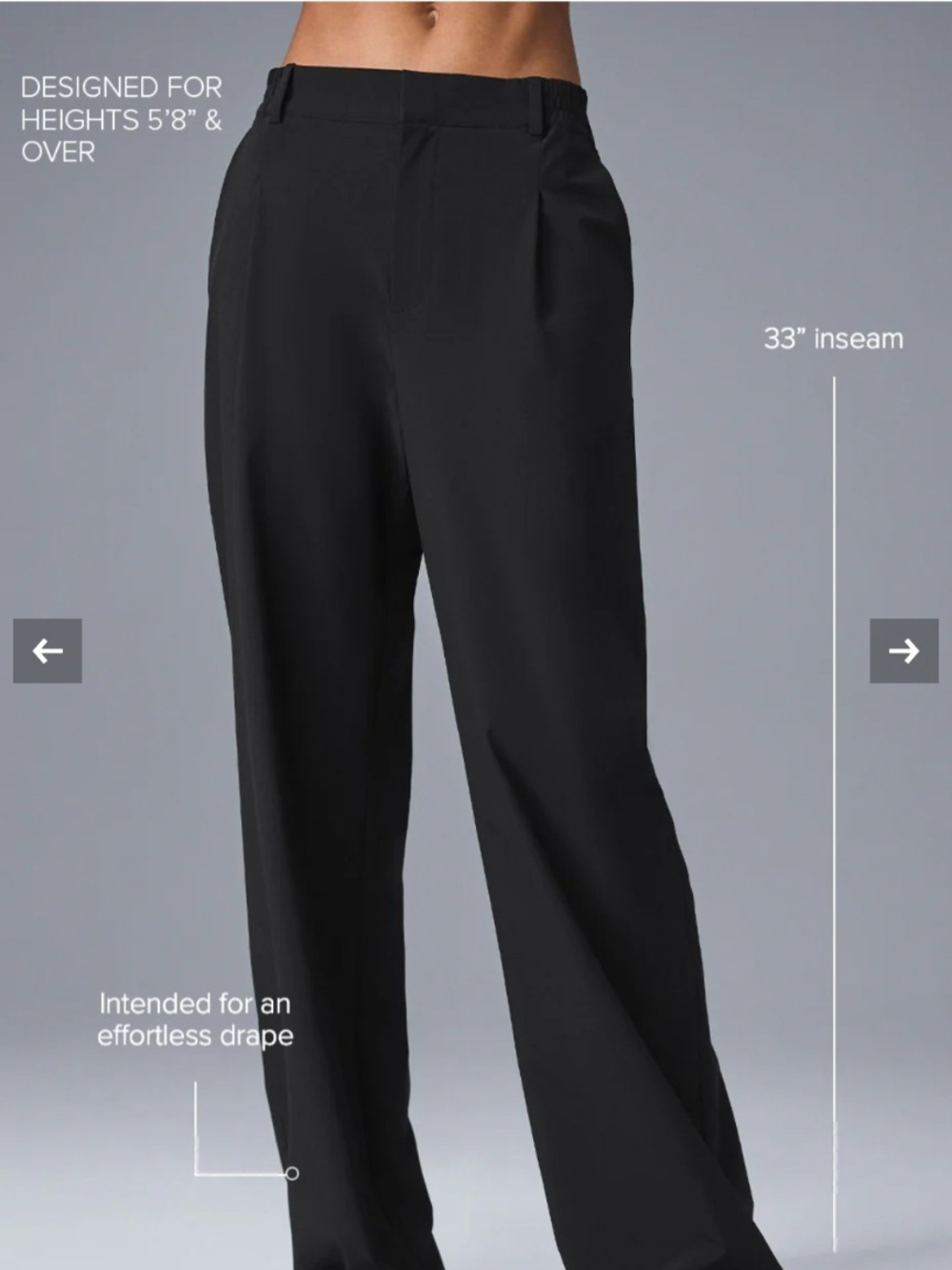 ALO Pursuit Trouser Wide Leg Pants in Black